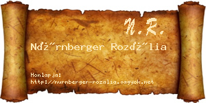 Nürnberger Rozália névjegykártya
