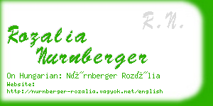 rozalia nurnberger business card